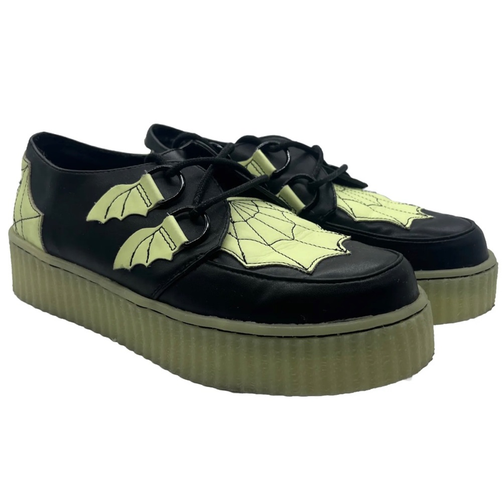 Strange Cvlt Cult Krypt Spider Web Glow in Dark Halloween Gothic Platforms